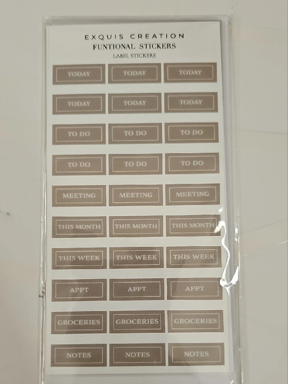 Exquis Creation Neutral Planner Stickers & Page Flags & Budget Inserts